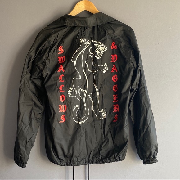Swallows&Daggers Panther Red/Black Coaches Jacket - Picture 2 of 3